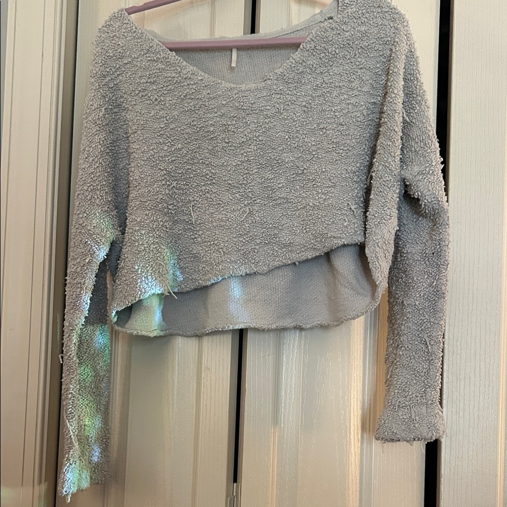 Free People Soft Gray Knit Sweater